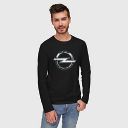 Лонгслив хлопковый мужской Opel classic theme, цвет: черный — фото 2