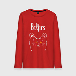 Лонгслив хлопковый мужской The Beatles rock cat, цвет: красный