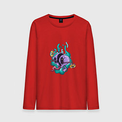 Мужской лонгслив Триповая иллюстрация черепа