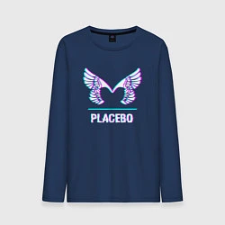 Лонгслив хлопковый мужской Placebo glitch rock, цвет: тёмно-синий