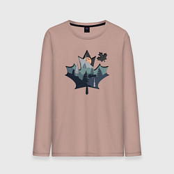 Лонгслив хлопковый мужской Бездорожье, цвет: пыльно-розовый