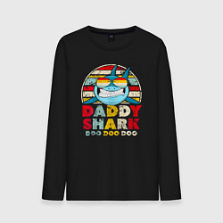 Лонгслив хлопковый мужской Папка акула, цвет: черный