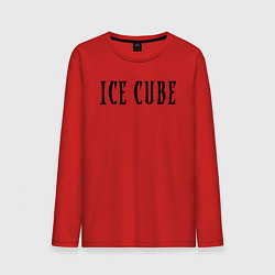 Лонгслив хлопковый мужской Ice Cube - logo, цвет: красный