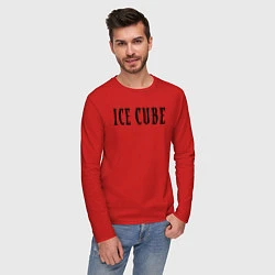 Лонгслив хлопковый мужской Ice Cube - logo, цвет: красный — фото 2