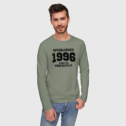 Лонгслив хлопковый мужской Основана в 1996 году и доведена до совершенства, цвет: авокадо — фото 2