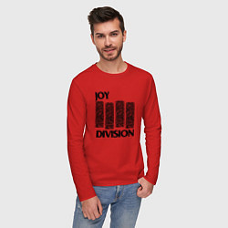 Лонгслив хлопковый мужской Joy Division - rock, цвет: красный — фото 2