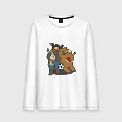 Мужской лонгслив Дед обнимает медведя