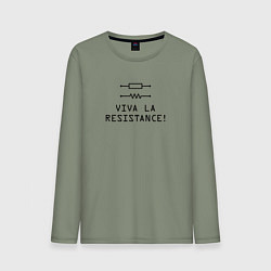 Лонгслив хлопковый мужской Viva la resistance, цвет: авокадо