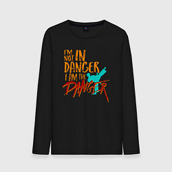 Лонгслив хлопковый мужской Я не опасный, я и есть опасность, цвет: черный