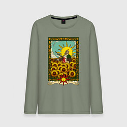 Лонгслив хлопковый мужской Dark Souls: Во имя солнца, цвет: авокадо