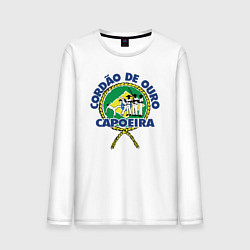 Лонгслив хлопковый мужской Cordao de ouro Capoeira flag of Brazil, цвет: белый