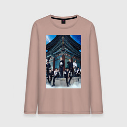 Лонгслив хлопковый мужской Stray Kids Thunderous, цвет: пыльно-розовый