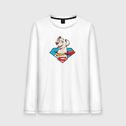Лонгслив хлопковый мужской Пес Супермена Крипто DC Лига Суперпитомцы, цвет: белый