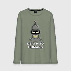 Лонгслив хлопковый мужской Bender - death to humans, цвет: авокадо