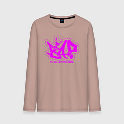 Лонгслив хлопковый мужской Эмблема группы bap, цвет: пыльно-розовый