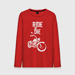 Лонгслив хлопковый мужской Ride or Die винтаж, цвет: красный