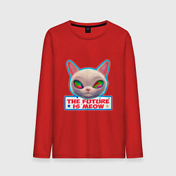 Мужской лонгслив Будущее это мяу