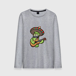 Лонгслив хлопковый мужской Кактус - Мексиканец, цвет: меланж