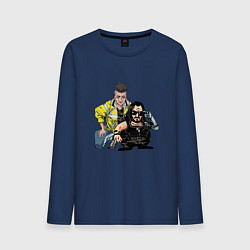 Мужской лонгслив Дэвид и Сильверхенд - Киберпанк