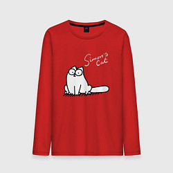 Лонгслив хлопковый мужской Saimons Cat, цвет: красный