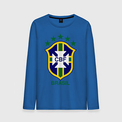 Лонгслив хлопковый мужской Brasil CBF цвета синий — фото 1