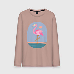 Лонгслив хлопковый мужской Фламинго, цвет: пыльно-розовый