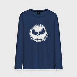 Лонгслив хлопковый мужской Jack Skellington face, цвет: тёмно-синий