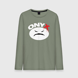 Лонгслив хлопковый мужской Onyx logo white, цвет: авокадо