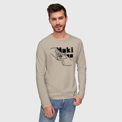 Лонгслив хлопковый мужской Глаза Макимы, цвет: миндальный — фото 2