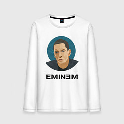 Лонгслив хлопковый мужской Eminem поп-арт, цвет: белый
