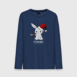 Лонгслив хлопковый мужской Bunny its too early, цвет: тёмно-синий