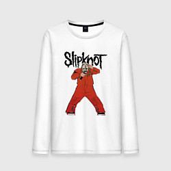 Лонгслив хлопковый мужской Slipknot fan art, цвет: белый