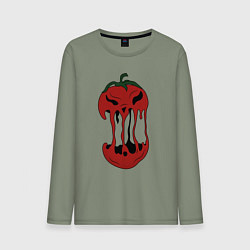Лонгслив хлопковый мужской Агрессивный красный помидор, цвет: авокадо