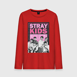 Лонгслив хлопковый мужской Stray Kids boy band, цвет: красный