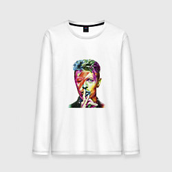 Лонгслив хлопковый мужской David Bowie singer, цвет: белый