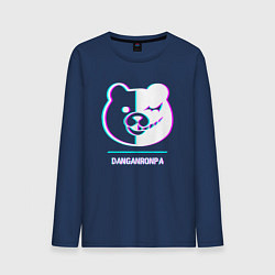 Лонгслив хлопковый мужской Символ Danganronpa в стиле glitch, цвет: тёмно-синий