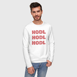 Лонгслив хлопковый мужской Hodl Вязанный, цвет: белый — фото 2