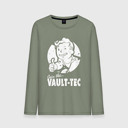 Лонгслив хлопковый мужской Vault boy - join the vault tec, цвет: авокадо