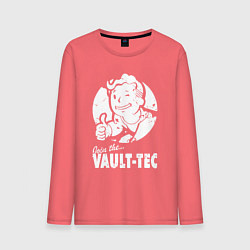 Лонгслив хлопковый мужской Vault boy - join the vault tec, цвет: коралловый