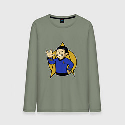 Лонгслив хлопковый мужской Spoke - vault boy, цвет: авокадо