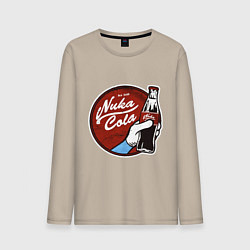 Лонгслив хлопковый мужской Nuka cola sticker, цвет: миндальный