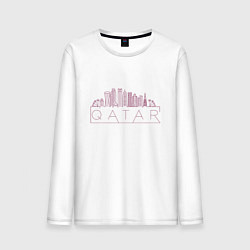 Лонгслив хлопковый мужской Qatar city, цвет: белый