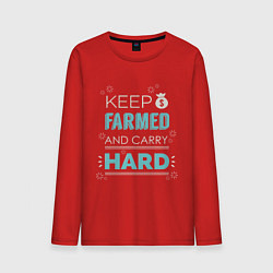 Лонгслив хлопковый мужской Keep Farmed & Carry Hard, цвет: красный