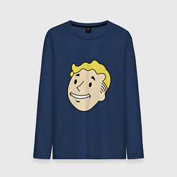 Лонгслив хлопковый мужской Vault boy head, цвет: тёмно-синий