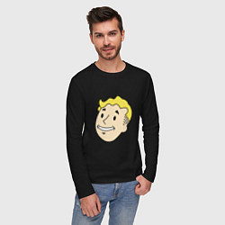 Лонгслив хлопковый мужской Vault boy head, цвет: черный — фото 2