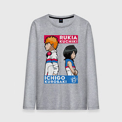 Лонгслив хлопковый мужской Ичиго и Рукия, цвет: меланж