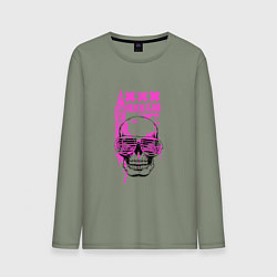 Лонгслив хлопковый мужской Hooligan skull, цвет: авокадо