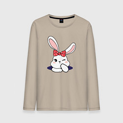 Мужской лонгслив Милая зайка с бантиком