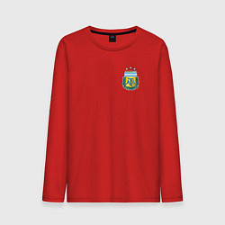 Лонгслив хлопковый мужской Герб федерации футбола Аргентины, цвет: красный