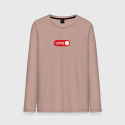 Лонгслив хлопковый мужской Love on, цвет: пыльно-розовый